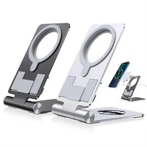Foldable MagSafe Phone Holder Charger Stand Adjustable Angle