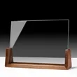 Custom Mirror Award Plaque With Wood Base | https://www.bestnamebadges.com