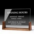 Custom Mirror Award Plaque With Wood Base | https://www.bestnamebadges.com