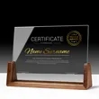 Custom Mirror Award Plaque With Wood Base | https://www.bestnamebadges.com