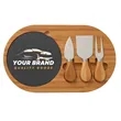 Bamboo Cheese Knife Set W/ Slate Board | https://www.bestnamebadges.com