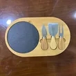 Bamboo Cheese Knife Set W/ Slate Board | https://www.bestnamebadges.com