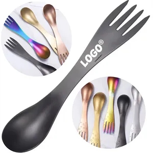 Dual Head Fork Spoon Combo Portable Outdoor Camping Utensil
