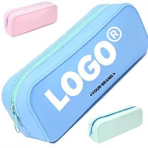 Trendy Silicone Pencil Pouch With Zipper For Students