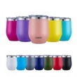 12oz Stainless Steel Wine Tumbler with Lid | https://www.bestnamebadges.com