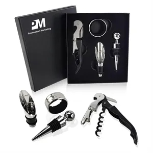 4PCS Wine Bottle Opener Corkscrew Gift Set | https://www.bestnamebadges.com