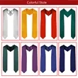 Plain Graduation Stole Colorful Stole for Adult | https://www.bestnamebadges.com