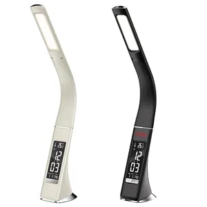 LED Desk Lamp Foldable Alarm Clock Calendar Thermometer