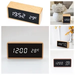 Solid Wood Carved Electronic Alarm Clock | https://www.bestnamebadges.com