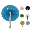 Round Plastic Handle Hand Paper Fan | https://www.bestnamebadges.com
