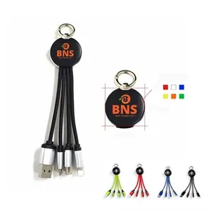 3 in 1 Light Up Charging Cable Keychain
