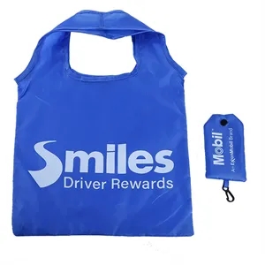 Polyester Reusable Shopping Tote Bag W/ Handles 13.8"x15"