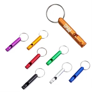 Mini Aluminum Emergency Whistle W/ Keychain