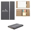 Woodgrain Padfolio With Sticky Notes And Flags | https://www.bestnamebadges.com