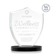 Scudo Shield on Alberton Base - Black | https://www.bestnamebadges.com