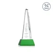 Majestic Tower Award on Newhaven Base - Green | https://www.bestnamebadges.com