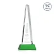 Majestic Tower Award on Newhaven Base - Green | https://www.bestnamebadges.com