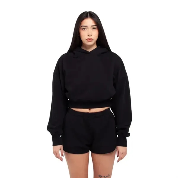 Shaka Wear Ladies' Garment Dye Crop Hooded Sweatshirt