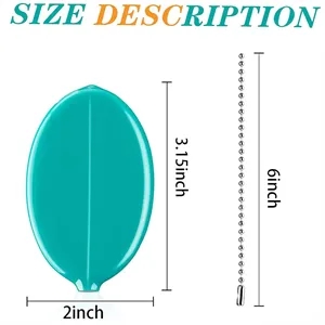 Colorful Rubber Oval Coin Purse with Chain