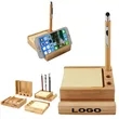 Wooden Desk Organizer Notepad Sticky Notes Pen Phone Holder | https://www.bestnamebadges.com