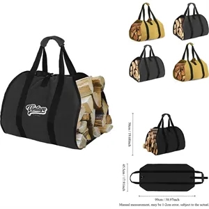 Canvas Log Firewood Carrier Bag | https://www.bestnamebadges.com