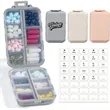 14 GRIDS Travel Pill Organizer Box with Labels | https://www.bestnamebadges.com