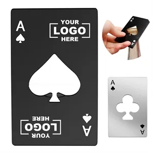 Spade Ace Card Bottle Opener Creative Shape Stainless Steel | https://www.bestnamebadges.com