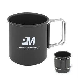 10 oz Aluminium Alloy Camping Coffee Mug with Foldable Handl | https://www.bestnamebadges.com