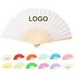 Handheld Paper Fans Paper Folding Fans with Bamboos | https://www.bestnamebadges.com