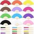 Handheld Paper Fans Paper Folding Fans with Bamboos | https://www.bestnamebadges.com