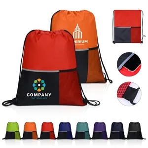 Dual Pocket Drawstring Backpack