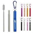 Collapsible Stainless Steel Straw Set | https://www.bestnamebadges.com