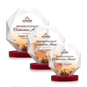 Kitchener VividPrint™ Award on Alberton Base - Red | https://www.bestnamebadges.com
