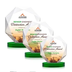 Kitchener VividPrint™ Award on Alberton Base - Green | https://www.bestnamebadges.com