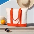 Printed And Embroidered Simple Large Zipper Canvas Bags | https://www.bestnamebadges.com