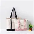 Printed And Embroidered Simple Large Zipper Canvas Bags | https://www.bestnamebadges.com