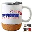 12oz.Ceramic Milk Coffee Cups With Lid And Cork Bottom | https://www.bestnamebadges.com