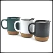 12oz.Ceramic Milk Coffee Cups With Lid And Cork Bottom | https://www.bestnamebadges.com