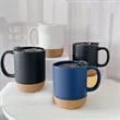 12oz.Ceramic Milk Coffee Cups With Lid And Cork Bottom | https://www.bestnamebadges.com