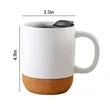 12oz.Ceramic Milk Coffee Cups With Lid And Cork Bottom | https://www.bestnamebadges.com