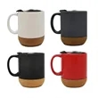 12oz.Ceramic Milk Coffee Cups With Lid And Cork Bottom | https://www.bestnamebadges.com