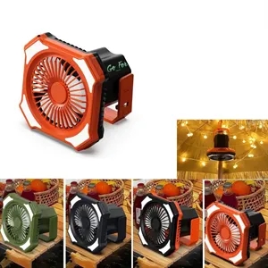 Rechargeable Remote Camping Fan with LED Light