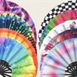 Large Bamboo & Nylon Folding Hand Fan | https://www.bestnamebadges.com