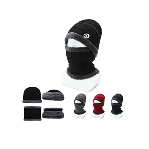 Winter Knit Beanie Hat Neck Warmer Scarf