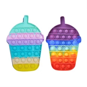 Rainbow Drink Cup Push Pop Bubbles Fidget Sensory Toy
