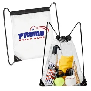 Clear PVC Drawstring Backpack Stadium Approved Sports Bag