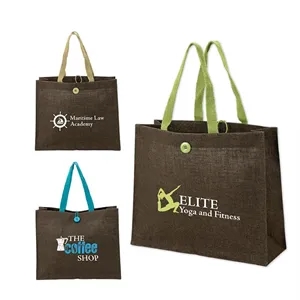 Melbourne Natural Jute Tote | https://www.bestnamebadges.com