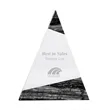 Vega Triangle Crystal with Marble Trim | https://www.bestnamebadges.com