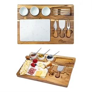 Milton 11-Piece Acacia Wood Cheese Set | https://www.bestnamebadges.com