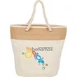 Jute Accent 12oz Cotton Canvas Rope Tote | https://www.bestnamebadges.com